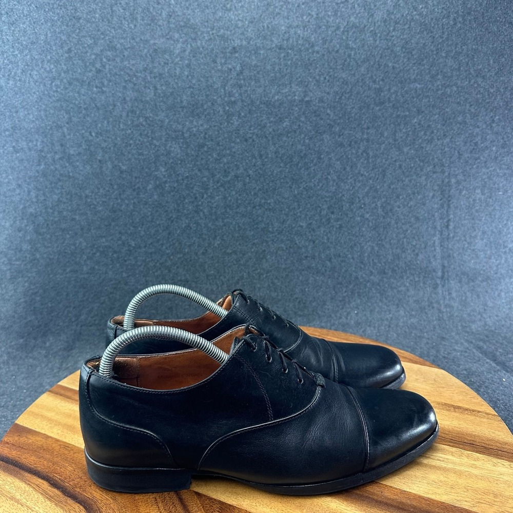 Wolf & Shepherd Closer Leather Oxford Shoes Men's 8 Black 9717 Cap Toe Dress